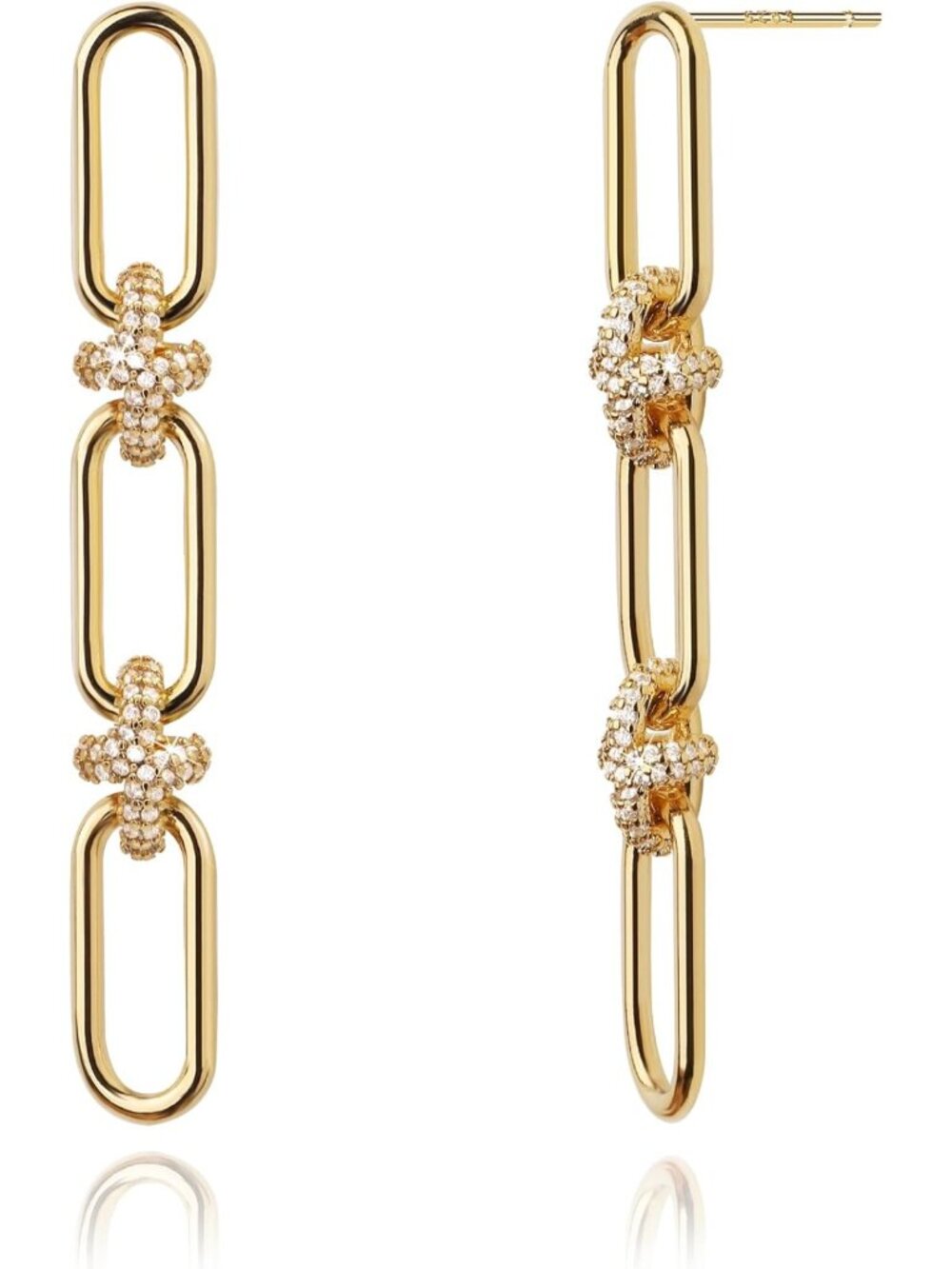 14K Gold & Silver Plated Paperclip Chain Earrings - Dangle, Hoop, Huggie Styles